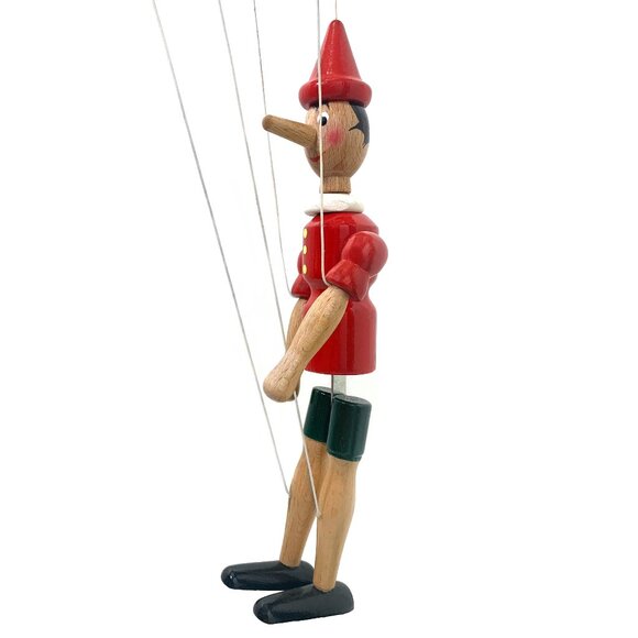 MASTRO Geppetto Pinocchio Wooden Marionette Puppet Hand-Carved Italy Folk Art - Picture 6 of 10